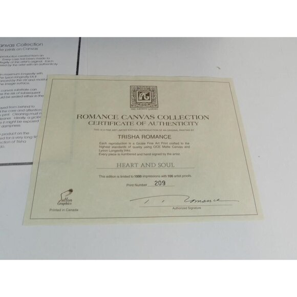 Trisha Romance "Heart And Soul" Signed & Numbered #209/1000 COA Giclee Fine Art - Picture 2 of 6